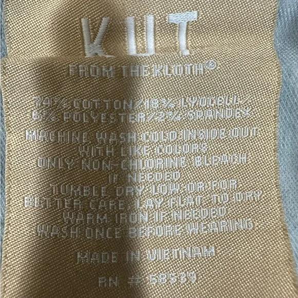 KUT from the Kloth Stella High-Rise Fab AB Flare Jeans Raw Hem Size 10 - Picture 6 of 7